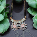 Flower Stone Mangalsutra - Light Orange